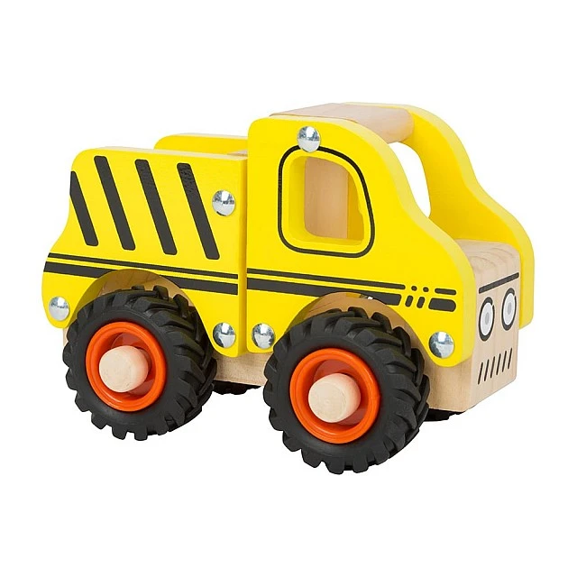 Small Foot wooden truck yellow, 13 x 7 x 10 cm