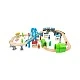 Small Foot Train, with rails and bridge, wooden, 60 pieces