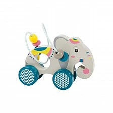 Small Foot Elephant, Wooden Spiral Pull Toy, Jungle