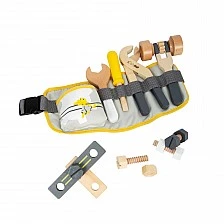 Small Foot Belt with tools, wooden, 15 pieces