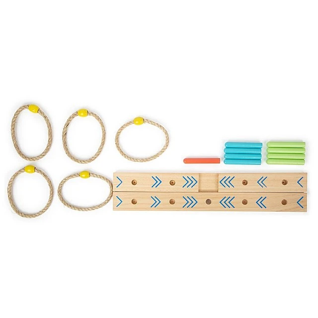 Small Foot Goal Throwing Game, with Rings, Wooden