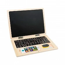 Small Foot Wooden laptop with magnetic board, 30 x 22 x 1.5 cm