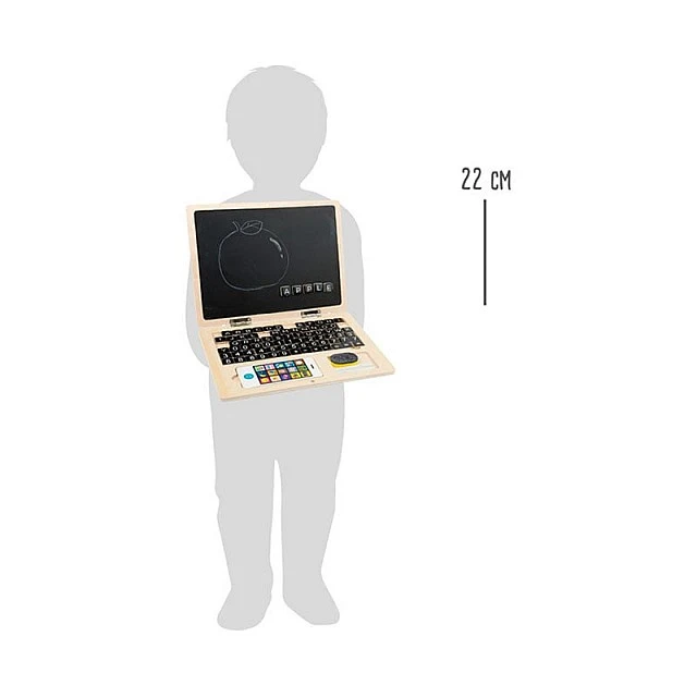Small Foot Wooden laptop with magnetic board, 30 x 22 x 1.5 cm