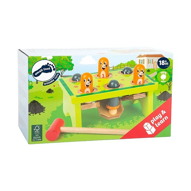 Small Foot wooden hammer and moles game, 19.5 x 12 x 12 cm