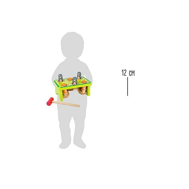 Small Foot wooden hammer and moles game, 19.5 x 12 x 12 cm