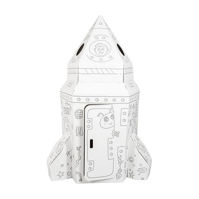 Small Foot cardboard rocket play house, 105 x 105 x 169 cm