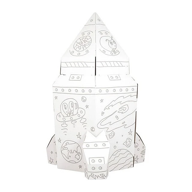 Small Foot cardboard rocket play house, 105 x 105 x 169 cm
