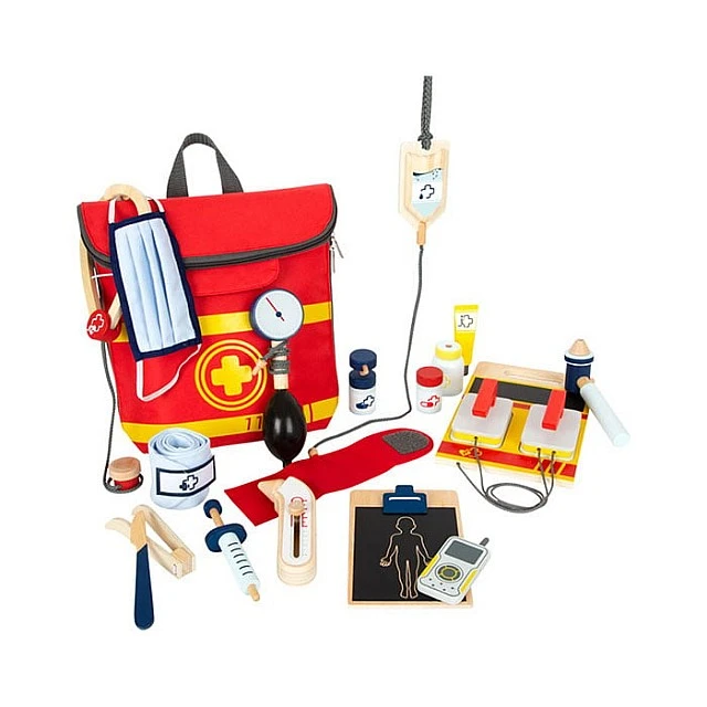 Small Foot children’s doctor set wooden in backpack
