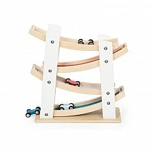 Small Foot wooden track with four cars, 25 x 10 x 27 cm