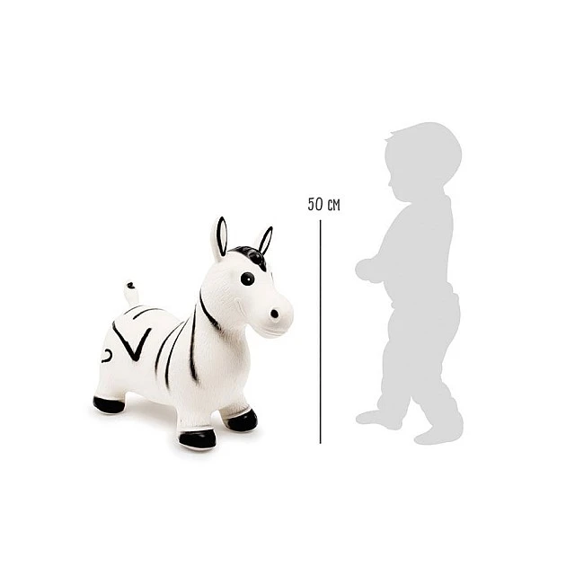 Small Foot Zebra, jumping, rubber, 57 x 27 x 50 cm
