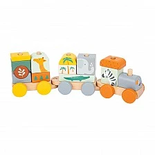 Small Foot Safari train, wooden, 16 parts