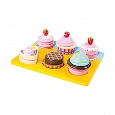 Small Foot wooden cupcakes and cakes cutting set, 13 pieces