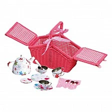 Small Foot picnic basket with tea set pink