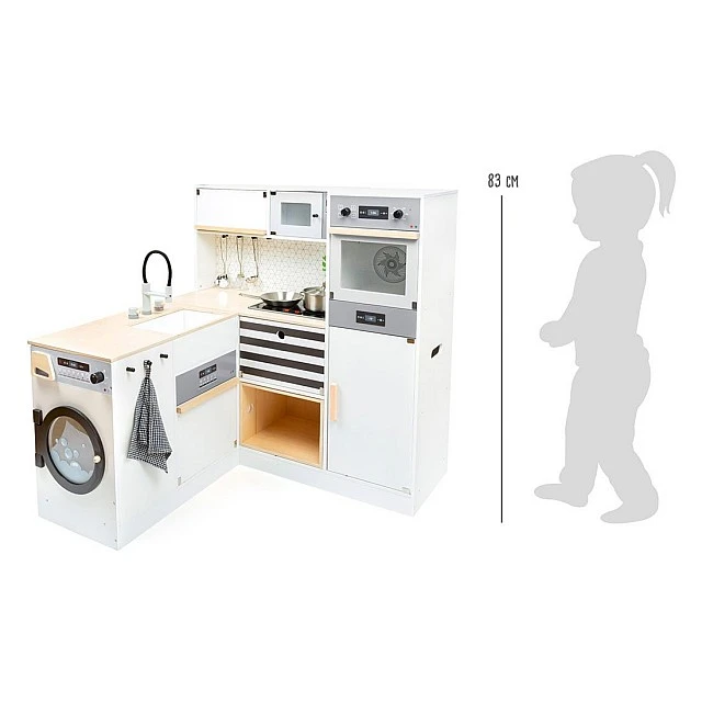 Small Foot XL modular play kitchen wooden, 83 x 29 x 83 cm