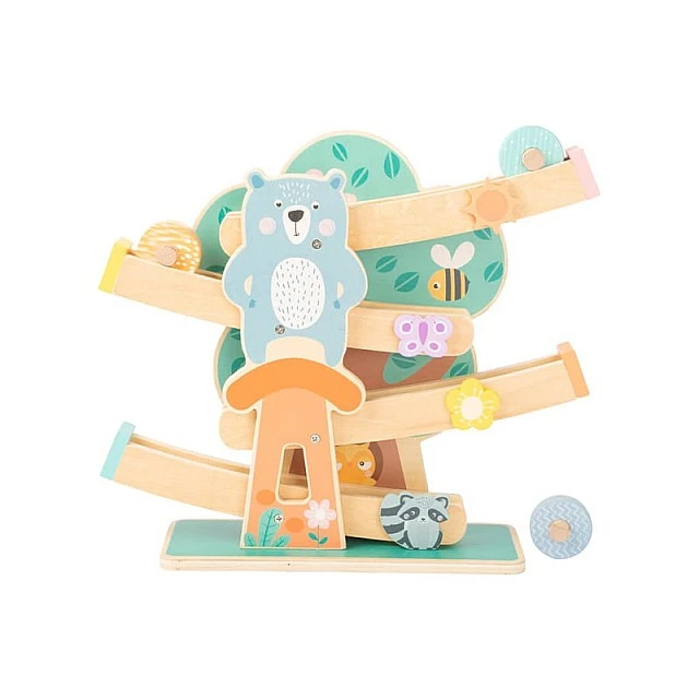 Small Foot Track with balls, with animals, wooden