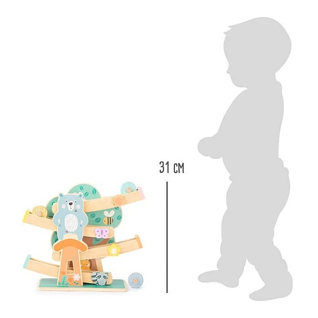 Small Foot Track with balls, with animals, wooden