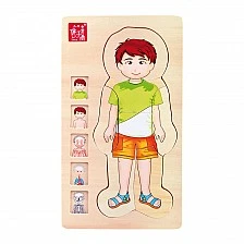 Small Foot wooden layered boy body puzzle, 28 pieces