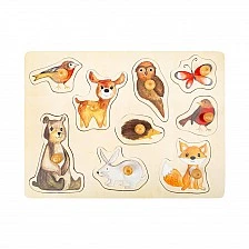 Small Foot Пъзел Животните в гората, дървен, 9 части