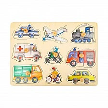 Small Foot wooden Vehicles puzzle, 9 pieces