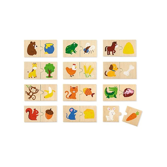 Nowa Szkola Puzzle, animals and their food, wooden