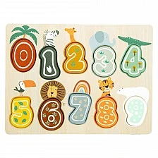 Small Foot Safari puzzle, with numbers, wooden