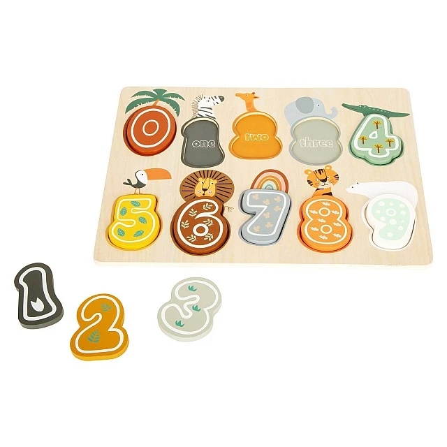 Small Foot Safari puzzle, with numbers, wooden