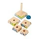Small Foot Jungle stacking tower with threading shapes wooden, 6 pieces