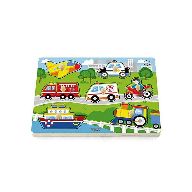 Nowa Szkola Puzzle, vehicles, sound, wooden