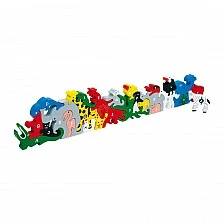 Small Foot wooden Animals puzzle with letters and numbers, 26 pieces