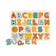 Small Foot Safari puzzle, with the English alphabet, wooden