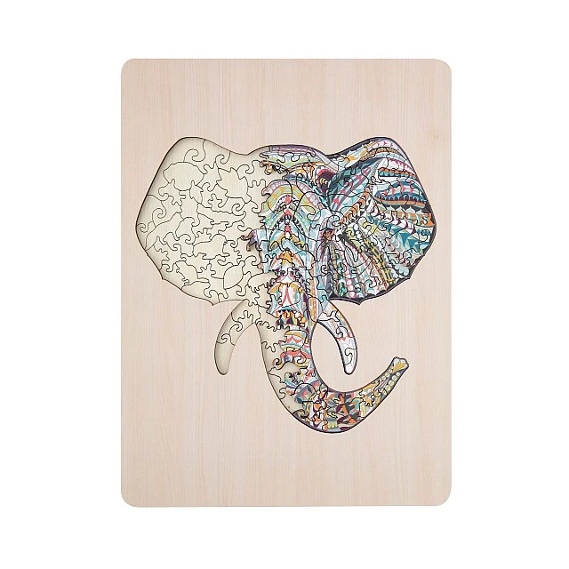 Grafix Puzzle Elephant, unique shapes, wooden, 137 pieces
