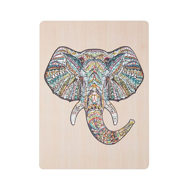 Grafix Puzzle Elephant, unique shapes, wooden, 137 pieces