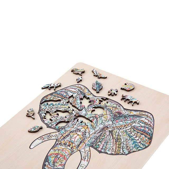 Grafix Puzzle Elephant, unique shapes, wooden, 137 pieces