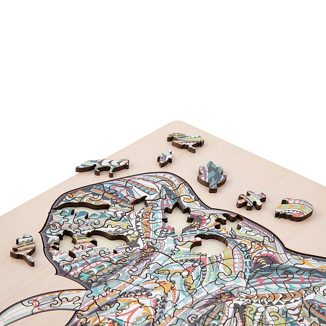 Grafix Puzzle Elephant, unique shapes, wooden, 137 pieces