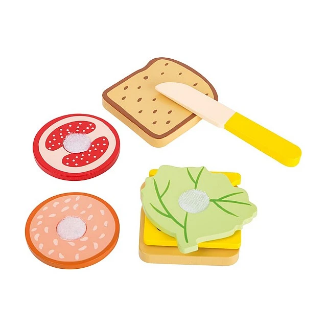 Small Foot wooden sandwich, 7 pieces, 7.5 x 7.5 x 5.5 cm