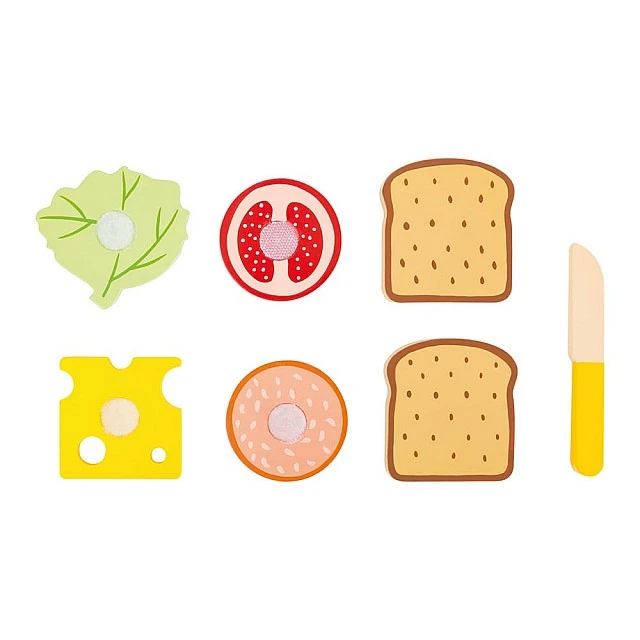 Small Foot wooden sandwich, 7 pieces, 7.5 x 7.5 x 5.5 cm