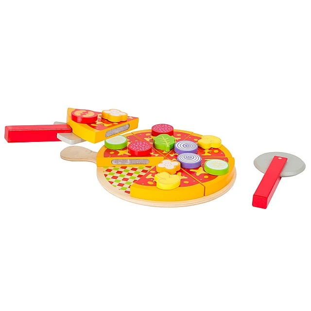 Small Foot Pizza cutter set, wooden, 21 pieces