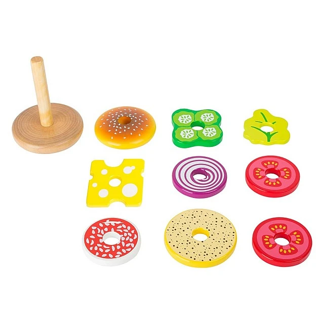 Small Foot wooden burger, 10 pieces
