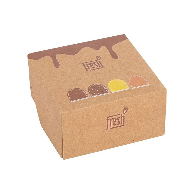 Small Foot Box of chocolate marshmallows, wooden