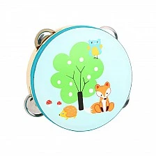 Small Foot wooden tambourine with fox motif