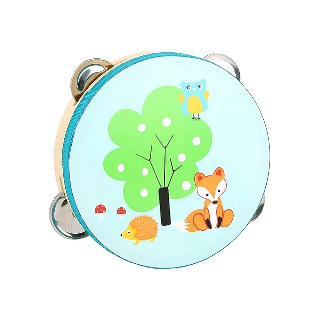 Small Foot wooden tambourine with fox motif