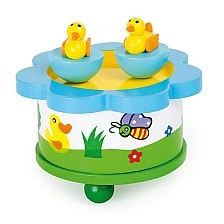 Small Foot wooden music box Dancing Ducks, 11 cm