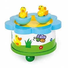 Small Foot wooden music box Dancing Ducks, 11 cm