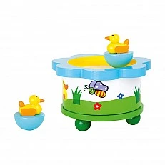 Small Foot wooden music box Dancing Ducks, 11 cm