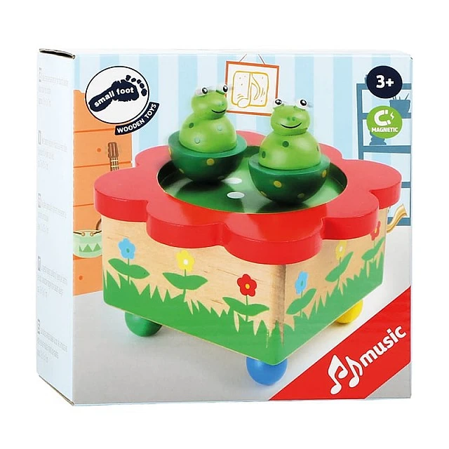Small Foot Музикална кутия Езеро с жаби, дървена, 12 cm