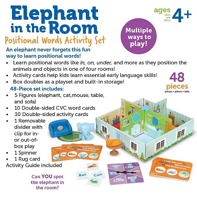 Learning Resources Educational set Elephant in the room with positional words