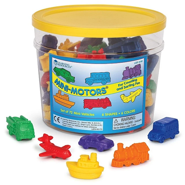 Learning Resources Figures Vehicles, for sorting and counting, 72 pieces