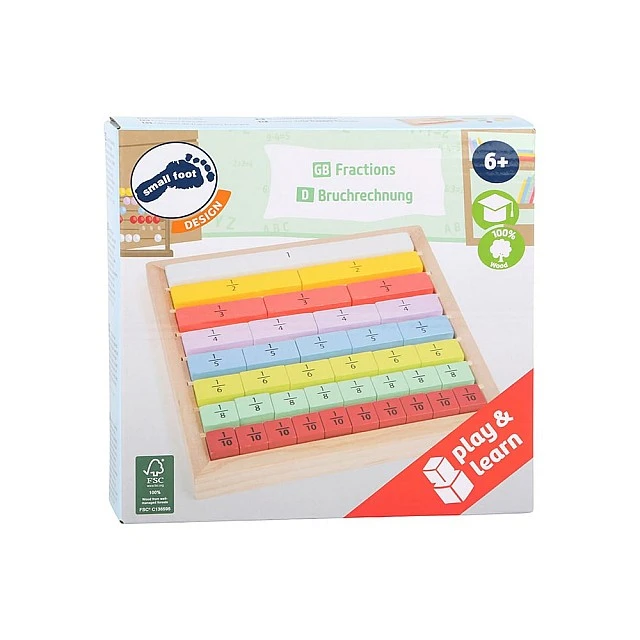 Small Foot Learn Fractions game, 17 x 17 x 2 cm