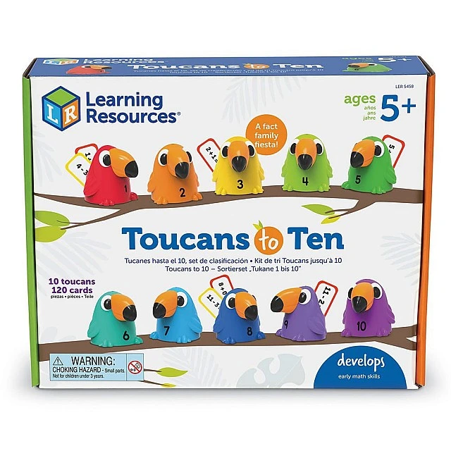 Learning Resources Комплект Тукани за сортиране, задачи, 10 фигурки, 120 карти