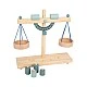 Small Foot Scale with weights, wooden, 31 x 9 x 31 cm